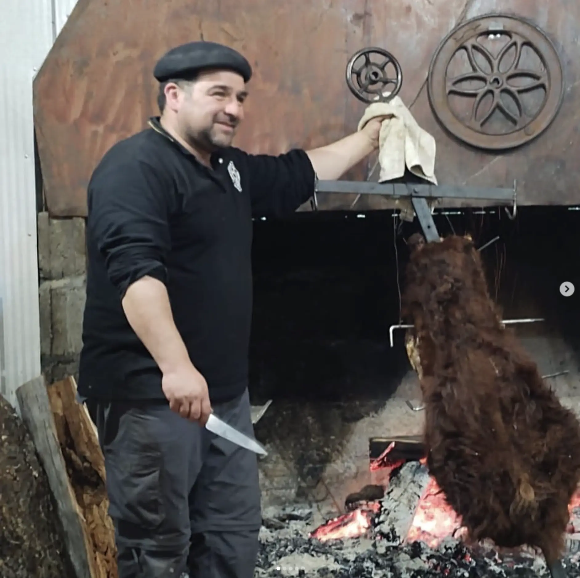 Asado patagónico con cuero